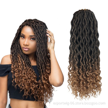 Crochet Goddess Locs Hair Extensions Faux Locs Curly Crochet Braids Beauty Colors Synthetic Braiding Hair Bohemian locks